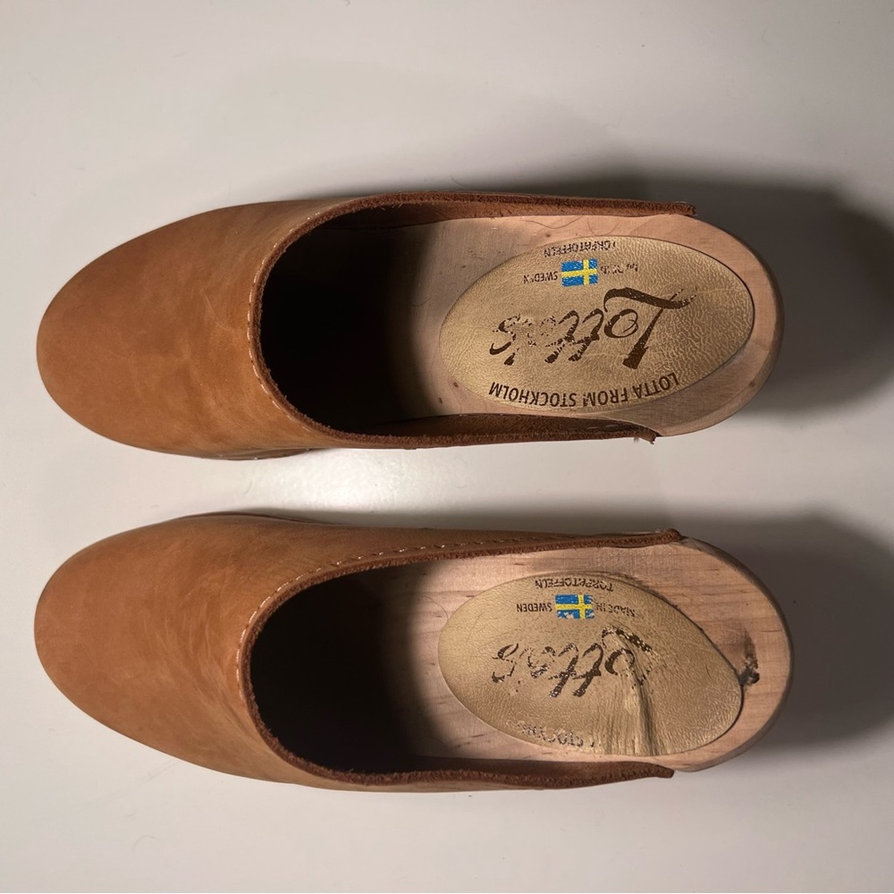 Lotta From Stockholm Tan Leather Slip-On Clogs